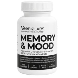 VeeBioLabs Memory & Mood Complex with Magnesium L-Threonate, L-Theanine, 5-HTP and Chromium